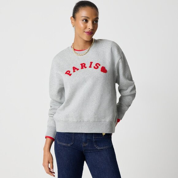 NWT J.Crew Factory Paris Crewneck Sweatshirt - Picture 2 of 3